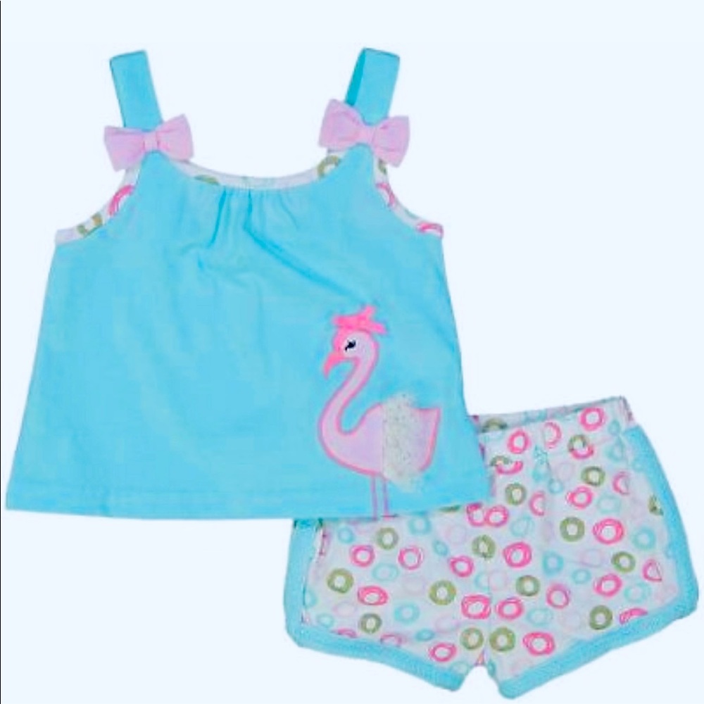 BABY ESSENTIALS GIRLS Flamingo Short Set